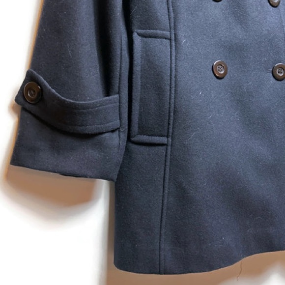 Double Breasted Niccolini Wool Peacoat  Mid-Length Navy Jacket Coat SZ 10 - Picture 3 of 7